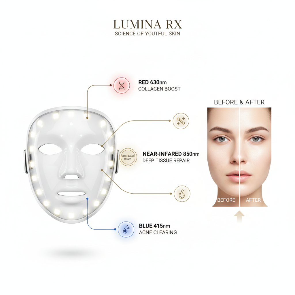 LED Face Mask — Light Wavelength Feature