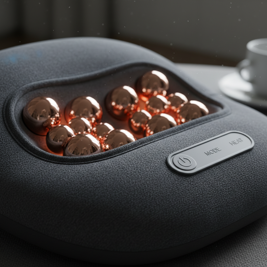 Full-Body Kneading Massager Pillow — Node & Heat Detail