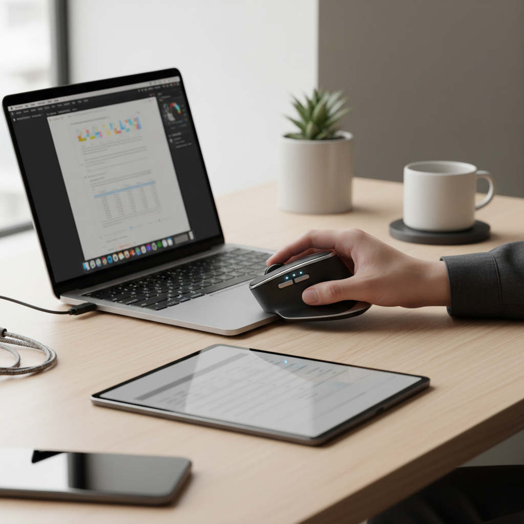 Bluetooth Vertical Mouse Three-Mode — Multi-Device Lifestyle