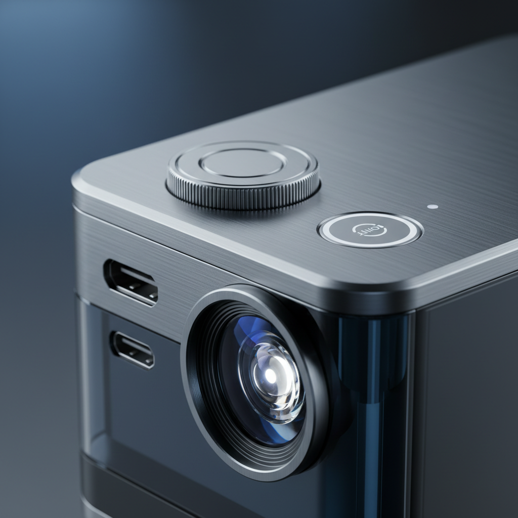 Mini Portable Pocket Projector — Lens & Port Detail
