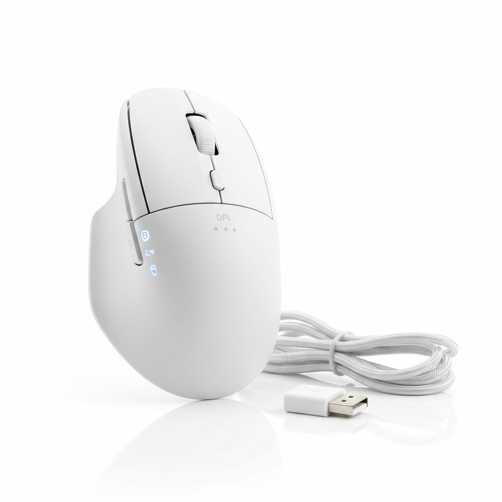 Bluetooth Vertical Mouse Three-Mode — Hero Shot