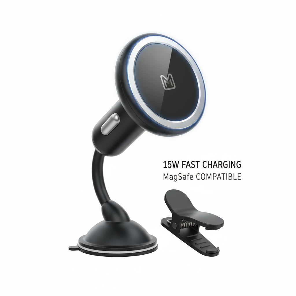 Magnetic Wireless Car Charger — Hero Shot