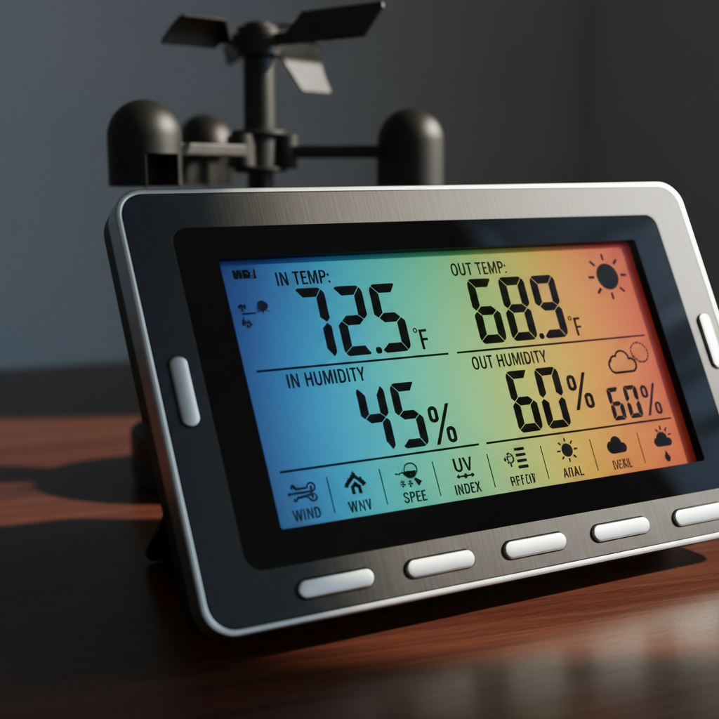 7-in-1 Wireless Weather Station — Display Detail