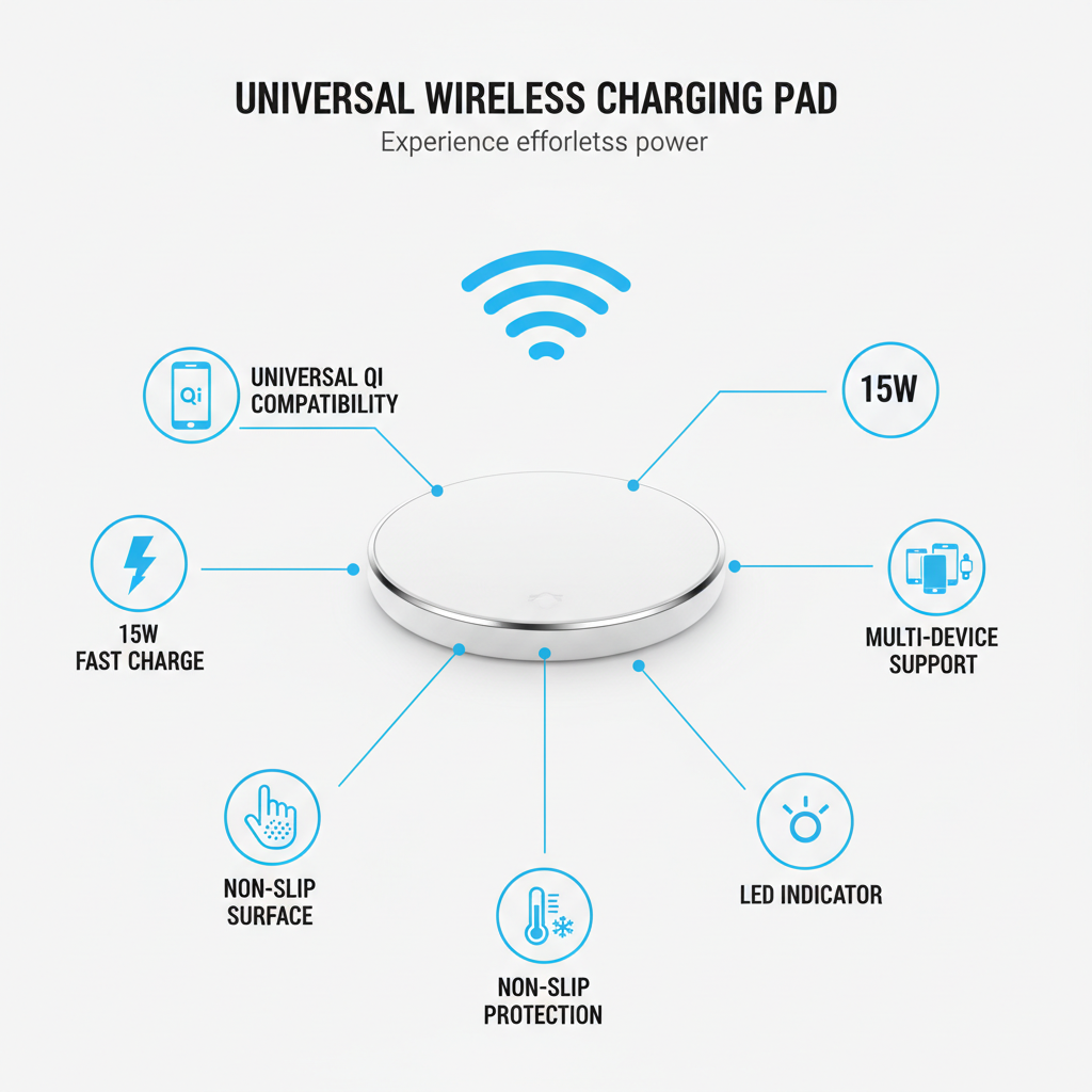 Universal Wireless Charger — Feature Infographic