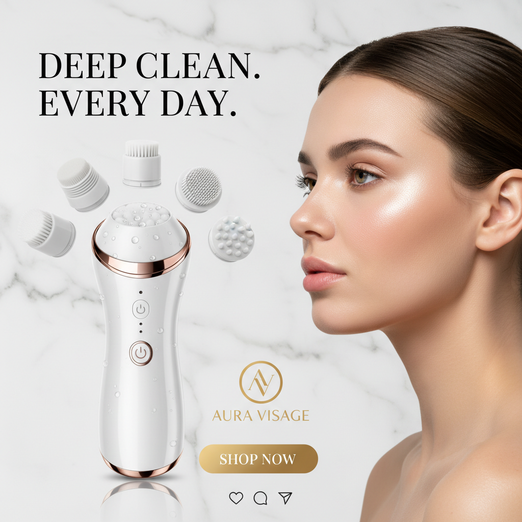 Waterproof Electric Facial Cleansing Brush — Social Media Ad