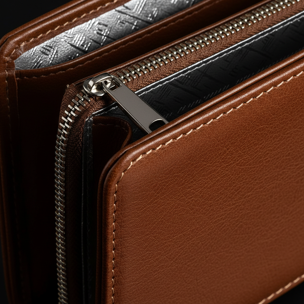 Travel Passport Wallet Organizer — Leather & RFID Detail