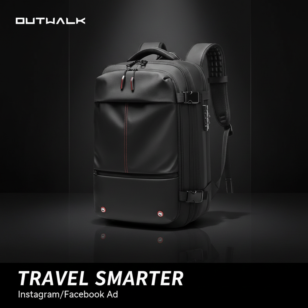 Men's Premium Business Travel Backpack — Social Media Ad