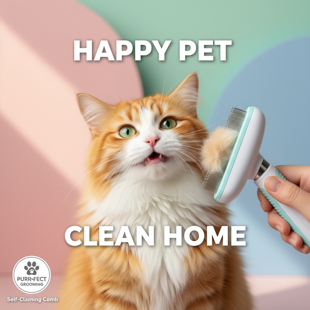 Self-Cleaning Pet Grooming Comb — Social Media Ad