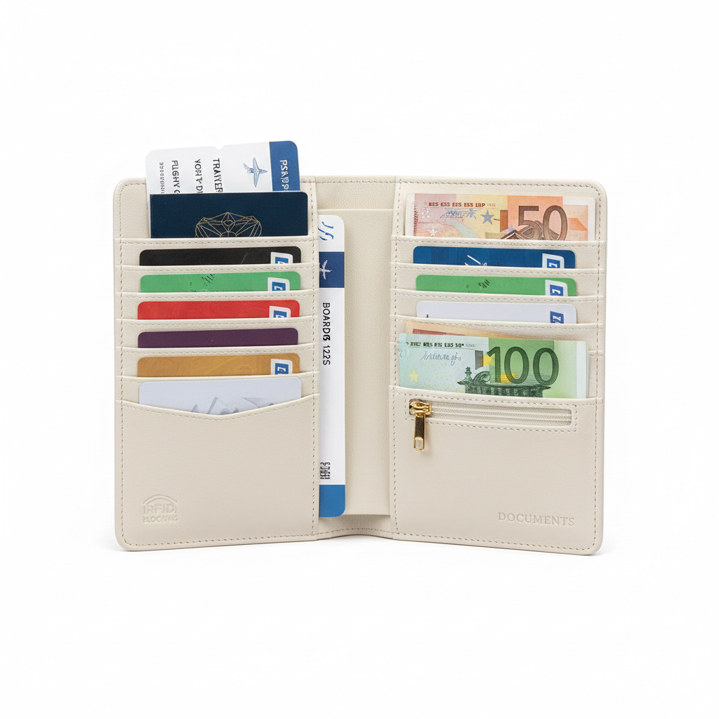 Travel Passport Wallet Organizer — Hero Shot