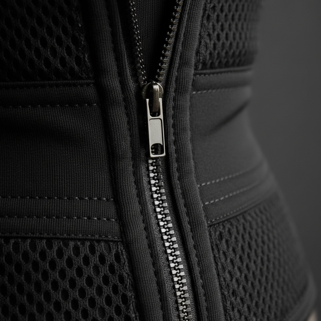Zippered Waist Trainer — Zipper & Fabric Detail