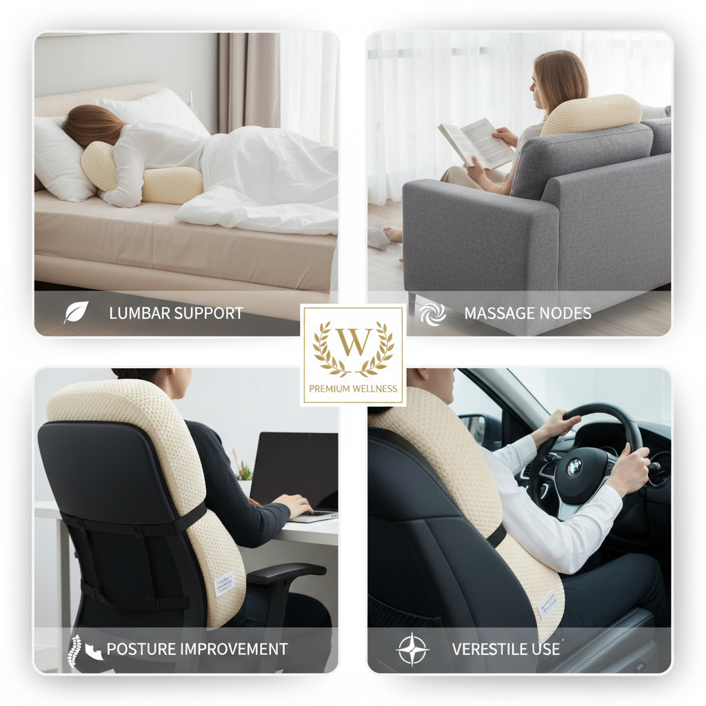Lumbar Support Sleeping Pillow — Multi-Use Feature Shot