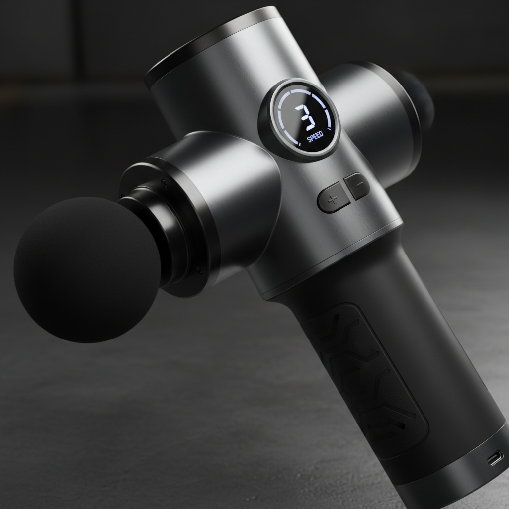 Percussion Massage Gun — Motor & Grip Detail