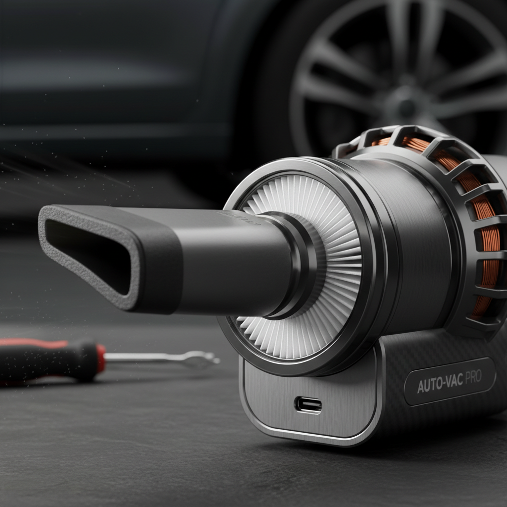 Cordless Car Vacuum — Nozzle & Filter Detail