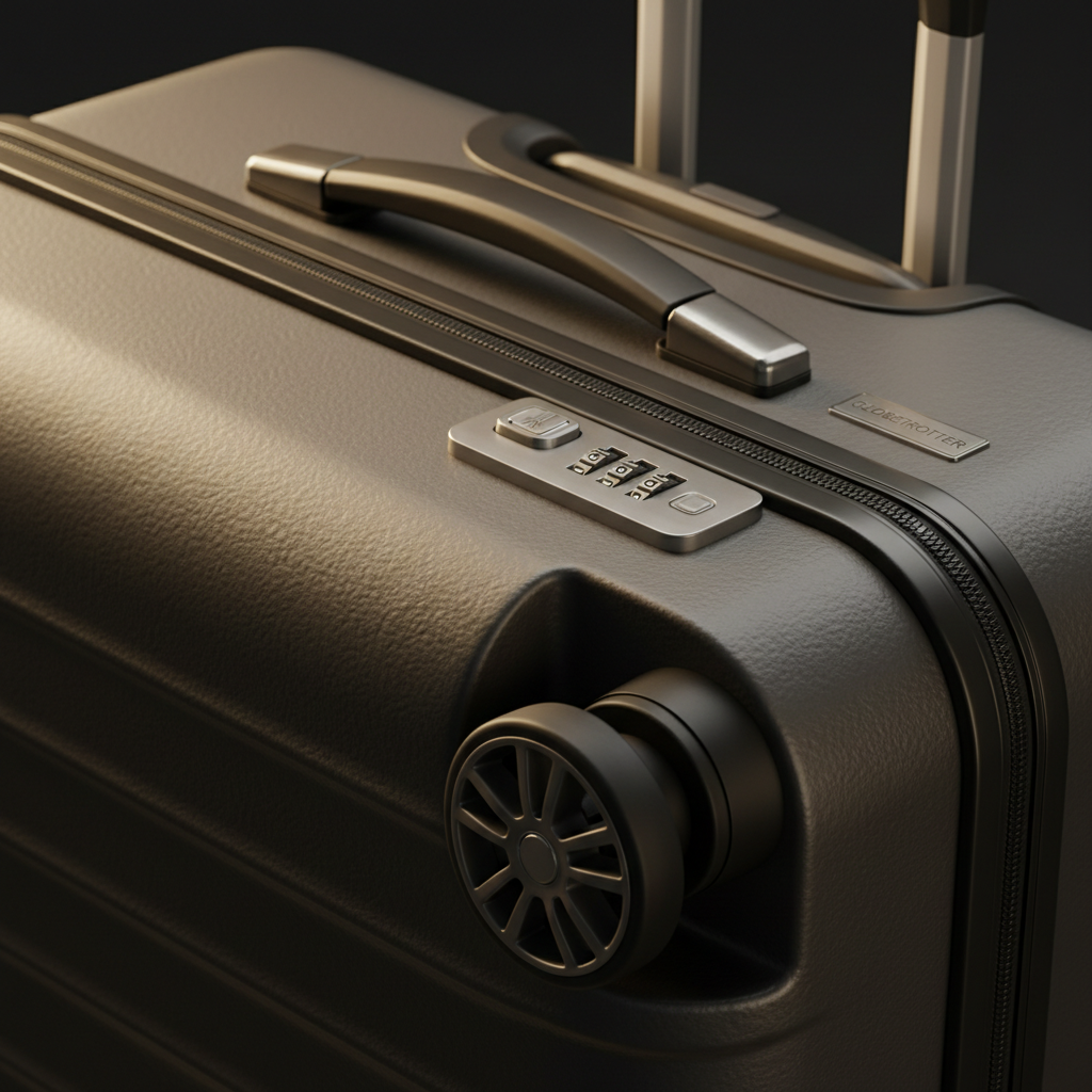 3-in-1 Travel Suitcase — Lock & Wheel Detail