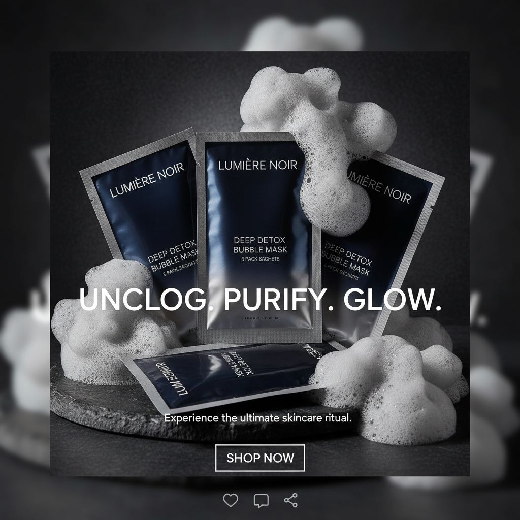Deep Cleansing Bubble Face Mask — Social Media Ad