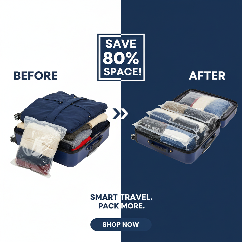 Vacuum Compression Packing Bags — Social Media Ad