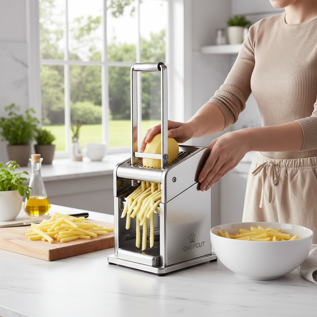 French Fry & Vegetable Cutter — Cutting Lifestyle Shot