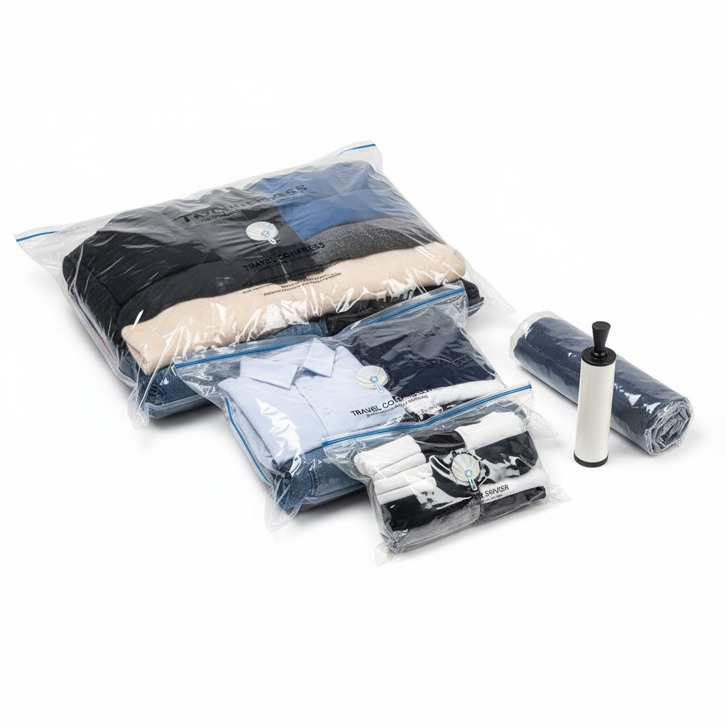 Vacuum Compression Packing Bags — White Background Hero Shot