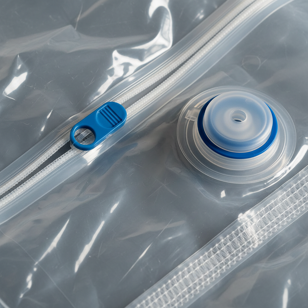 Vacuum Compression Packing Bags — Seal & Valve Detail